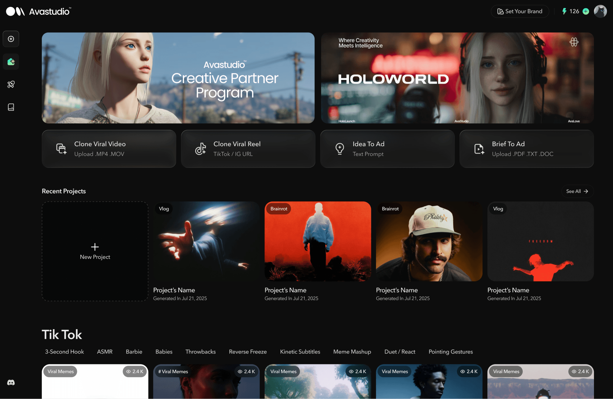 V2 studio-oriented homepage