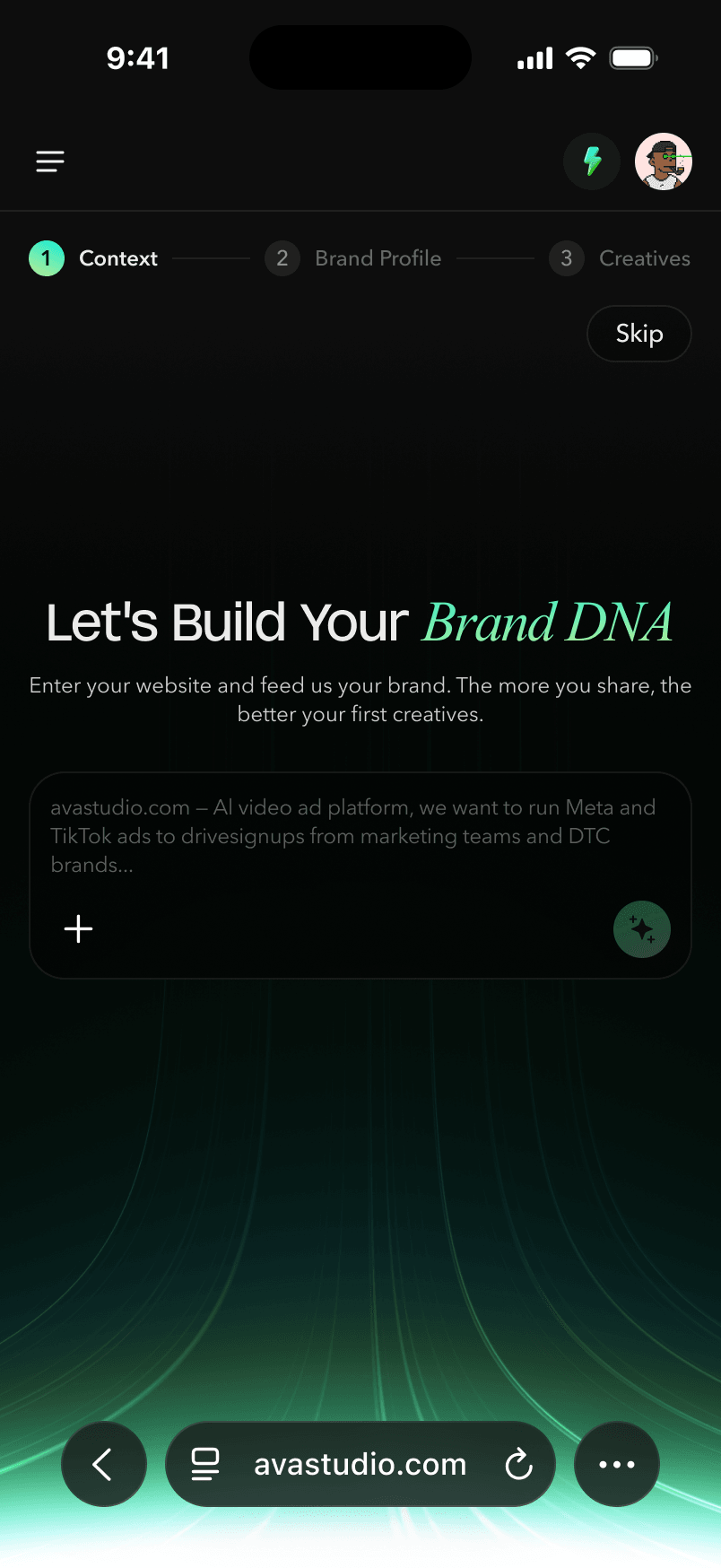 V2 — Mobile Version screen 1