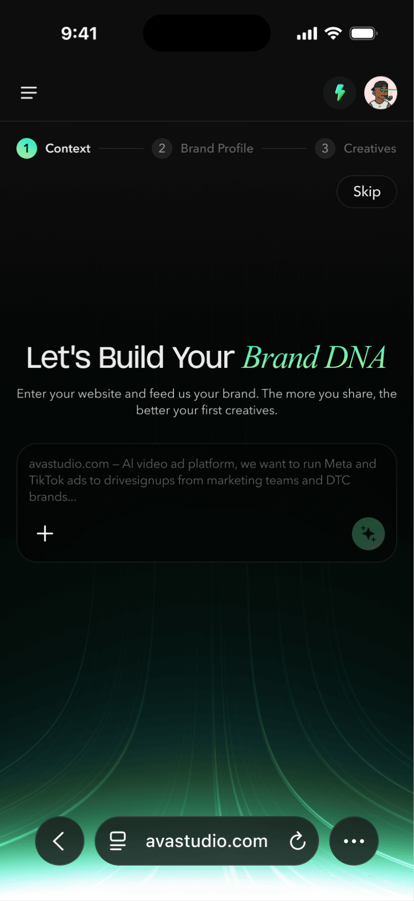V3 — Mobile Version screen 1