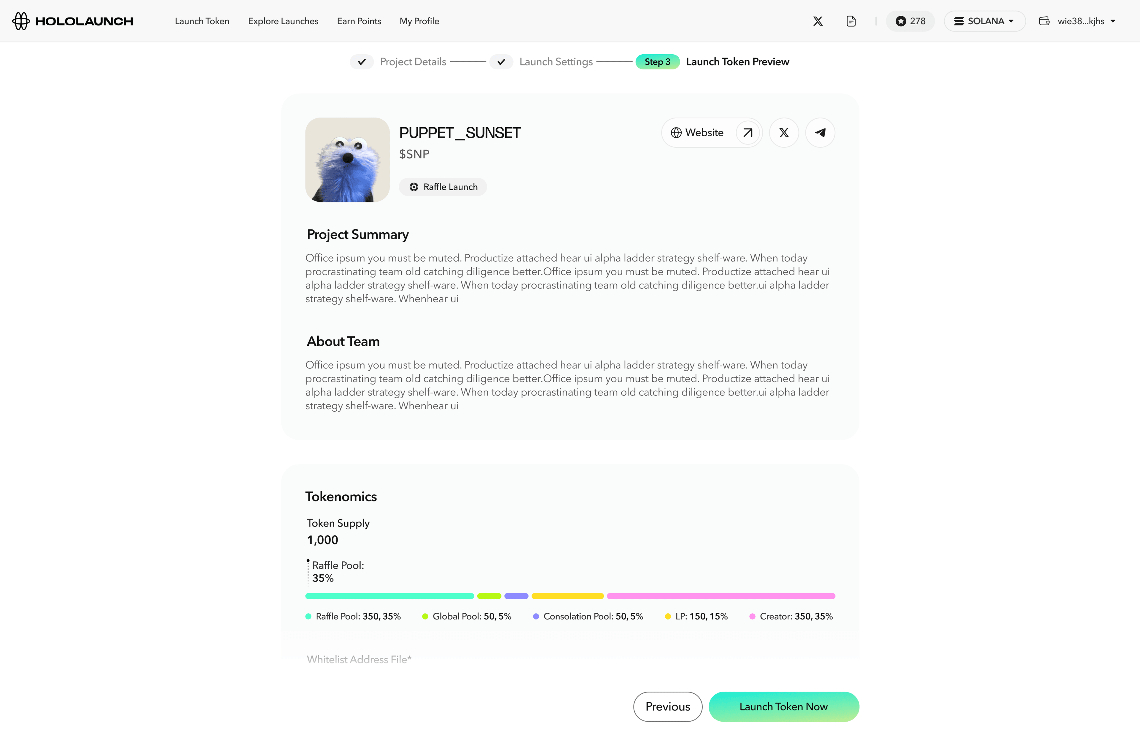 Project launch — step 3, review