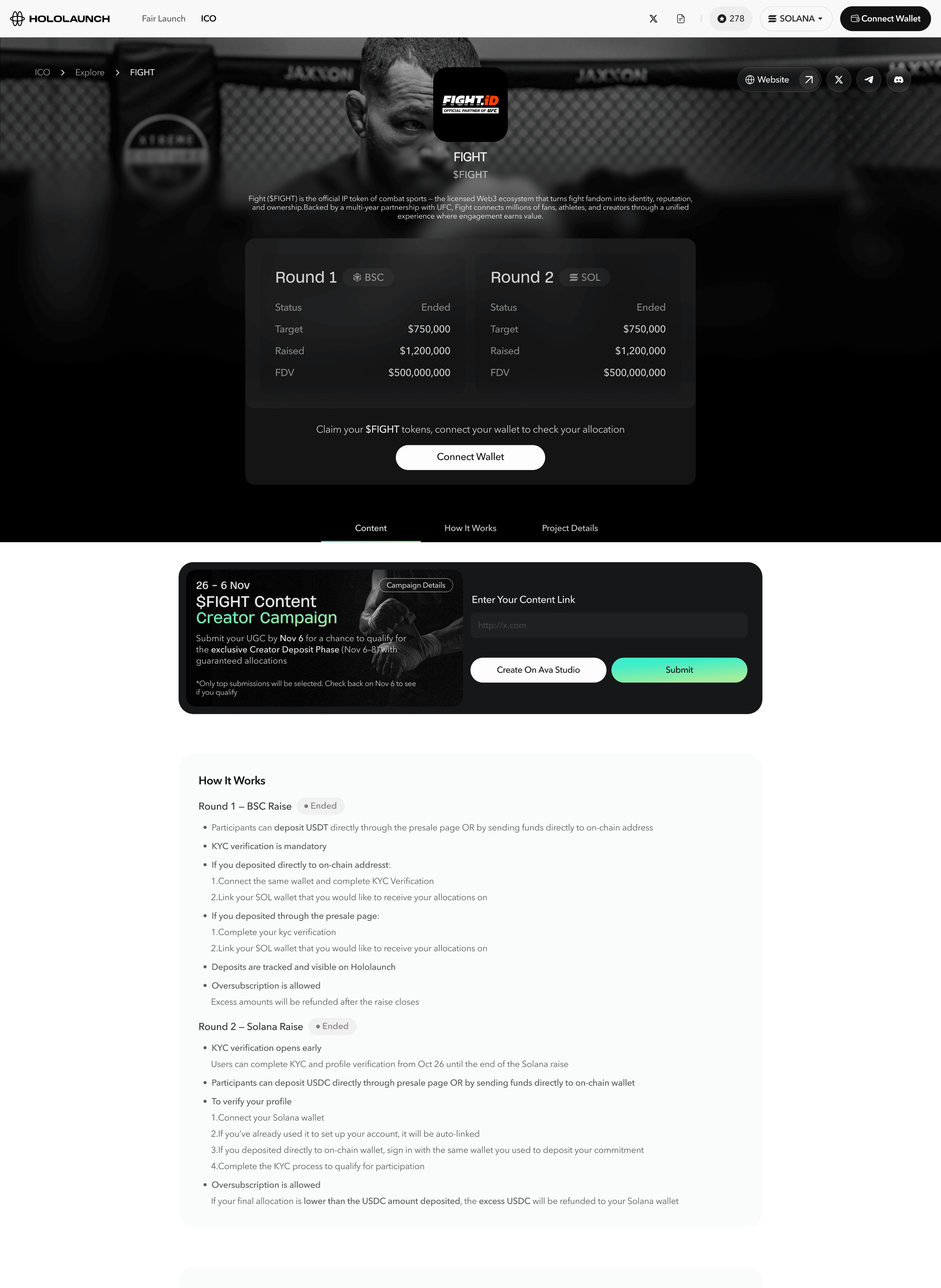$FIGHT project detail — tokenomics and roadmap