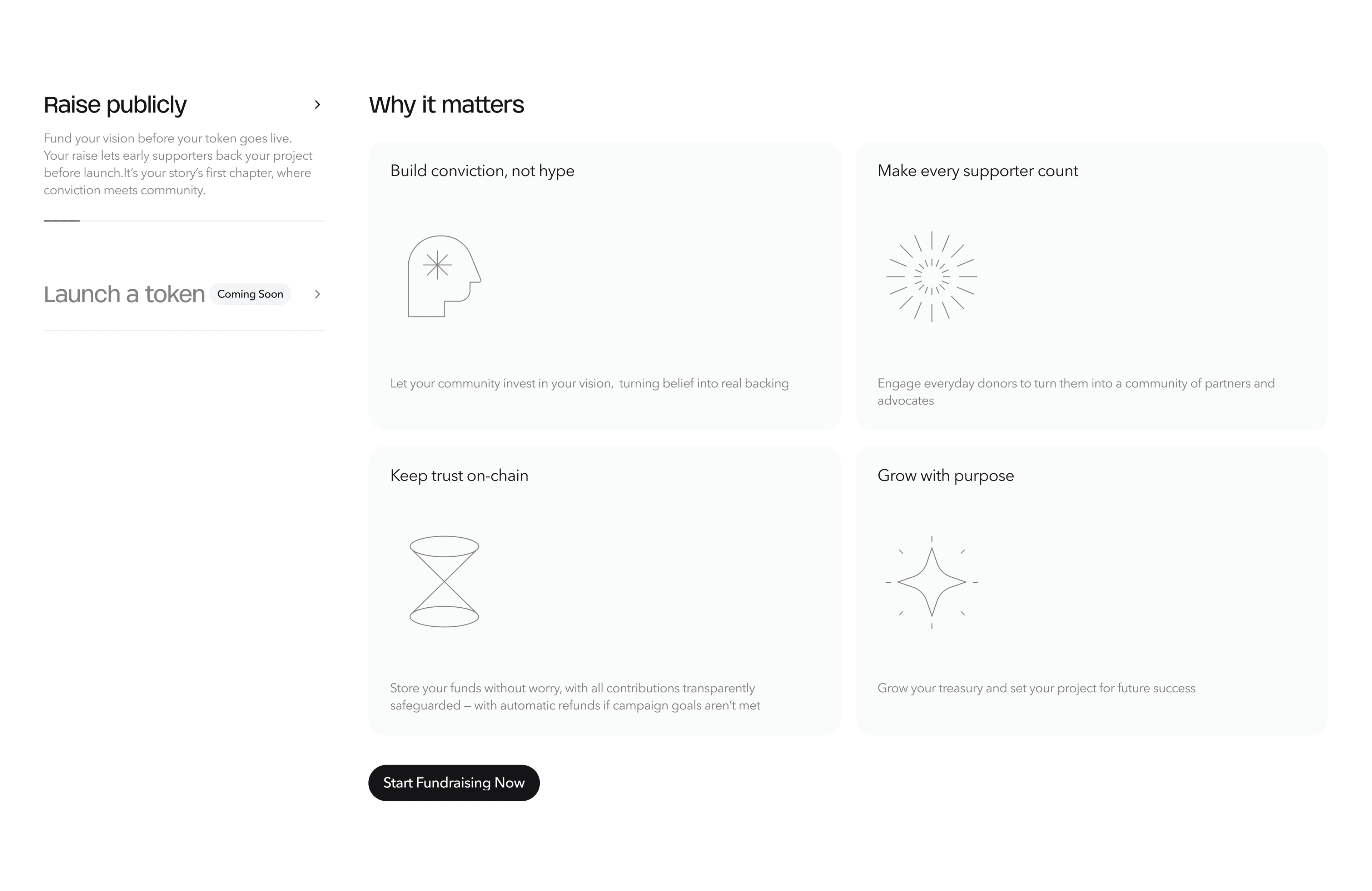 Landing page section