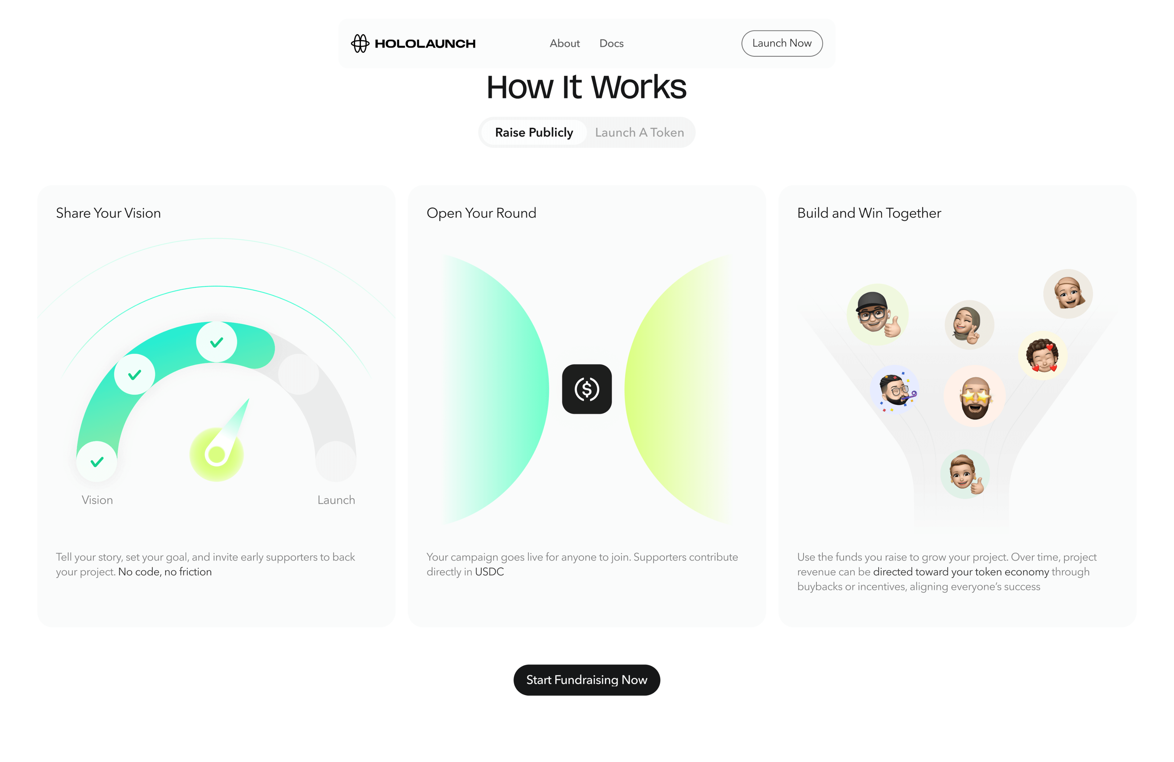 Landing page section