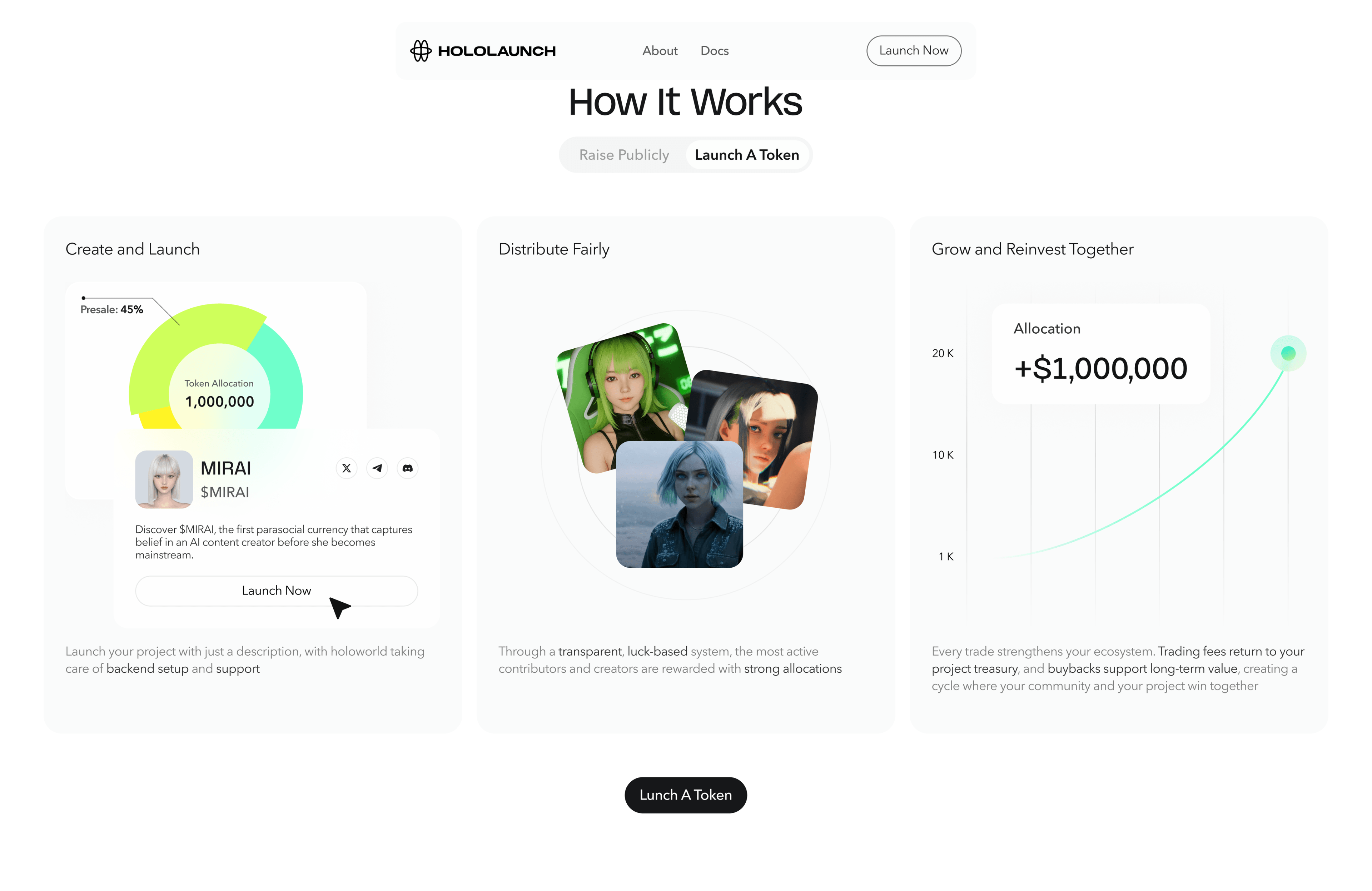 Landing page section
