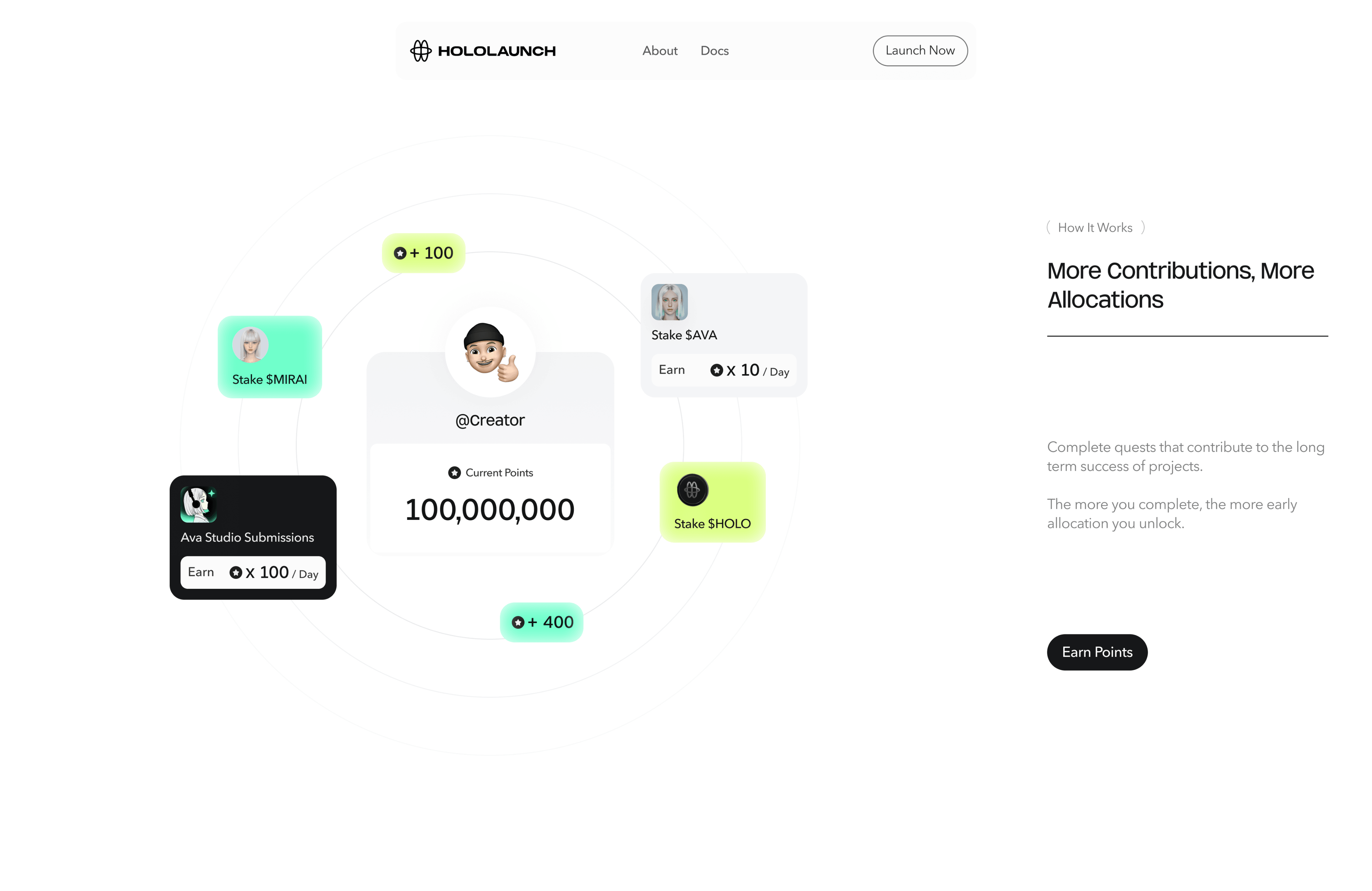 Landing page section