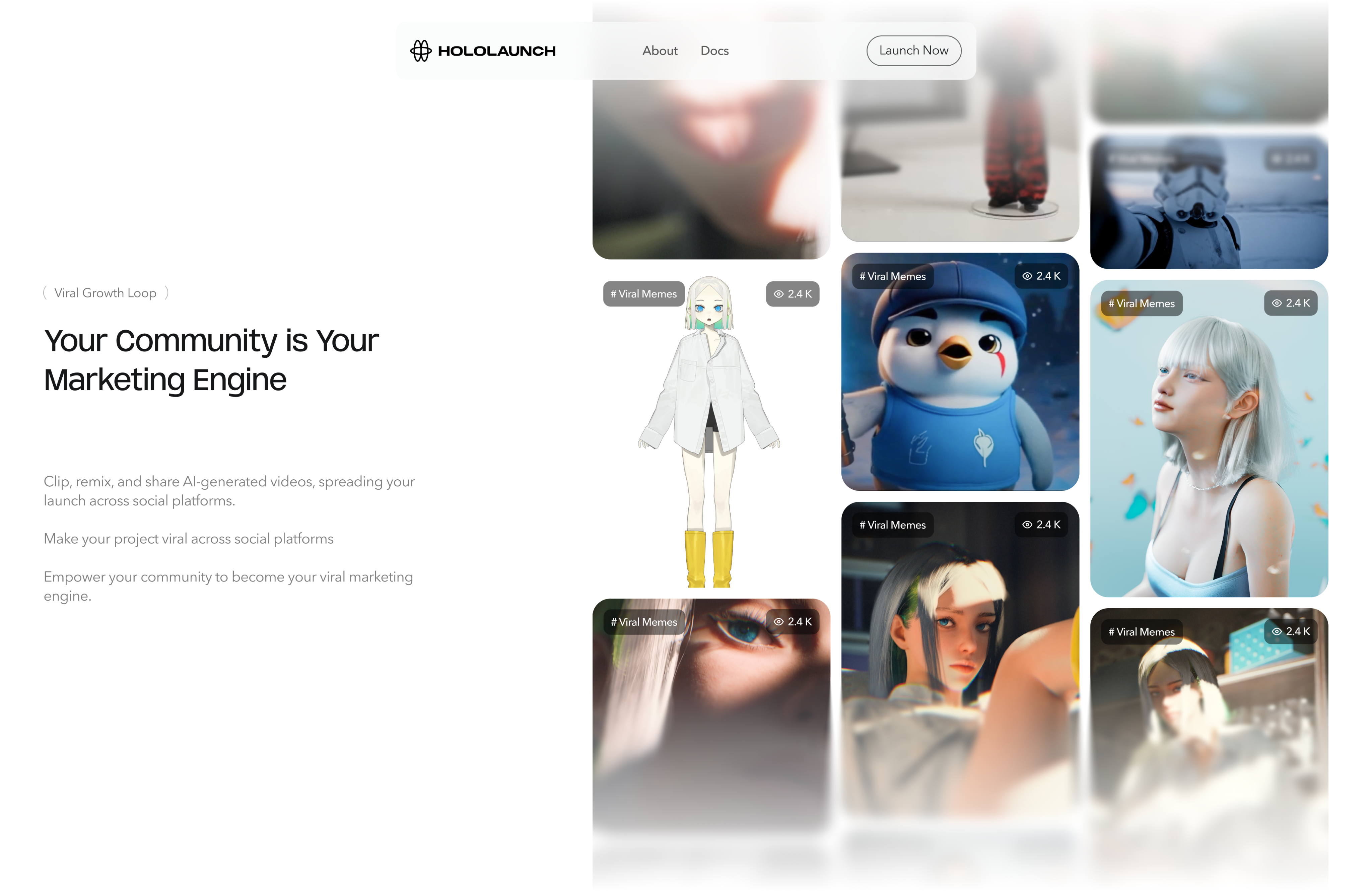 Landing page section