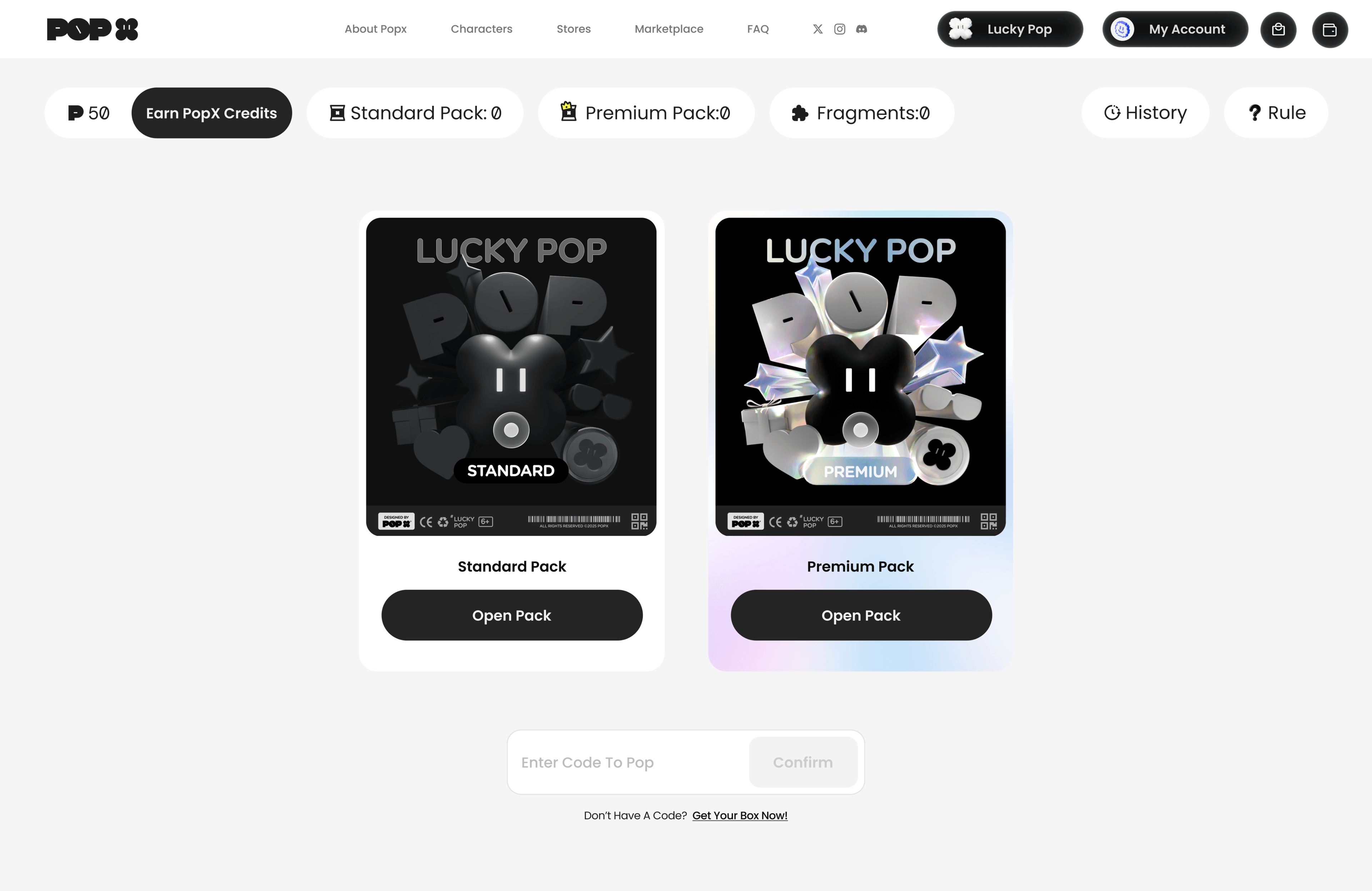 Lucky Pop — blind draw hero