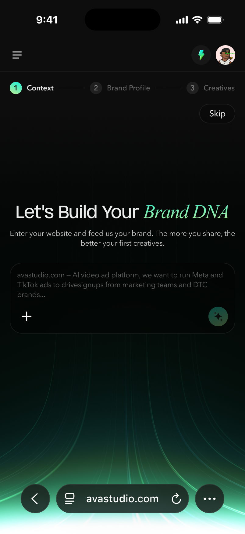 V2 — Mobile Version screen 1