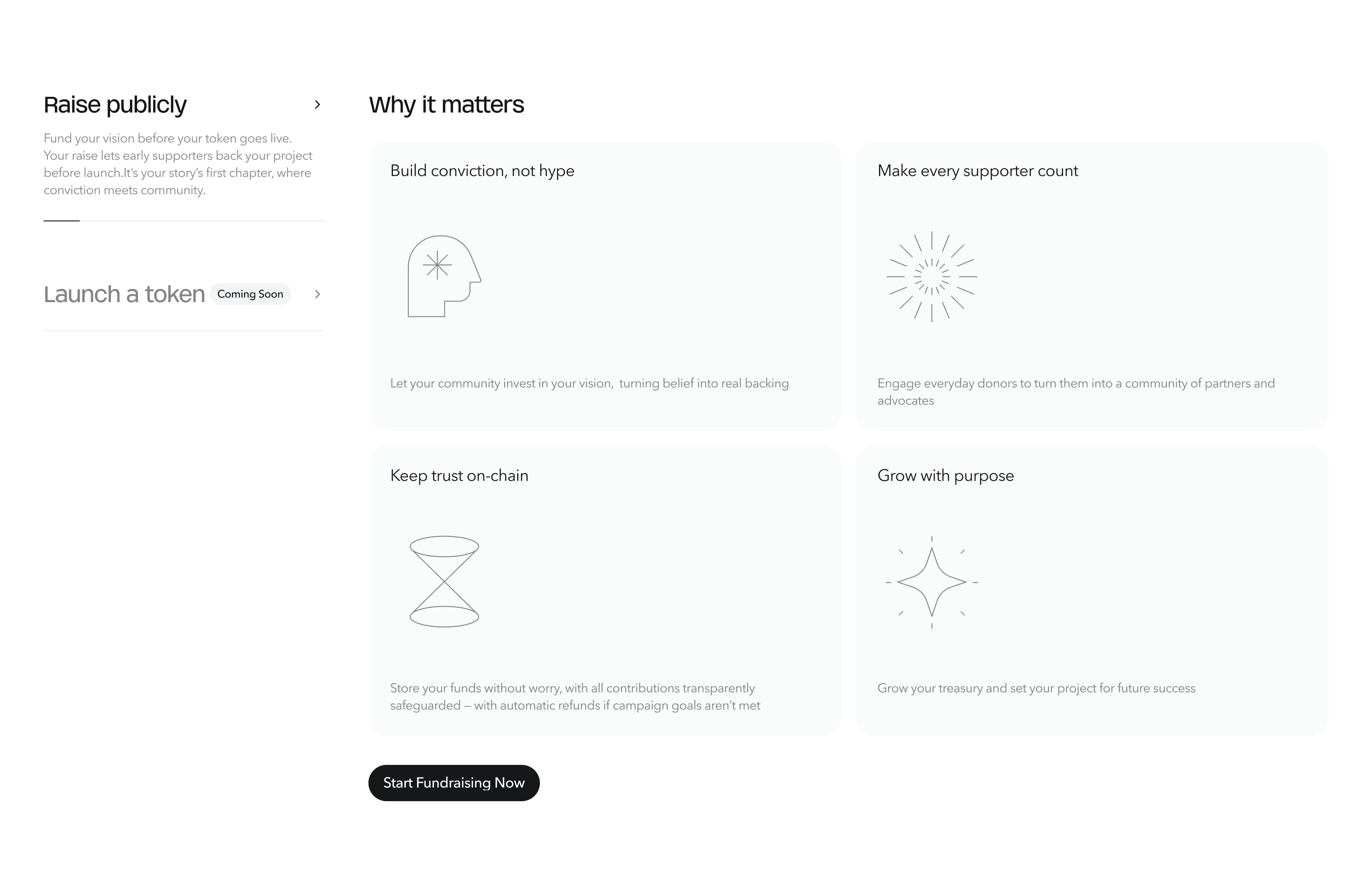 Landing page section